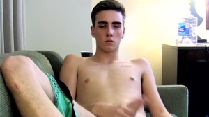 BoyFeast.com: Solo Stroker Trey Greases Up His Smooth shaft