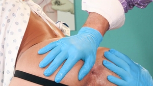 HotHouse: Doctor's Gloved Hands on Beaux's Hips
